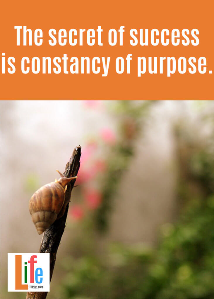 The secret of success is constancy of purpose.