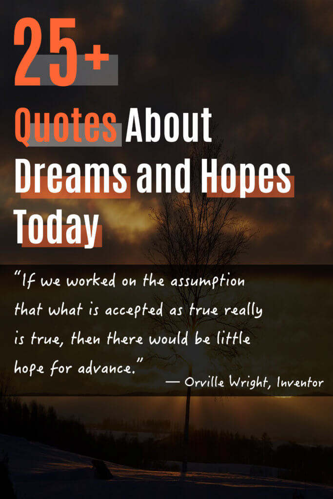“If we worked on the assumption that what is accepted as true really is true, then there would be little hope for advance.” -  25+ Quotes about dreams and hopes today!
